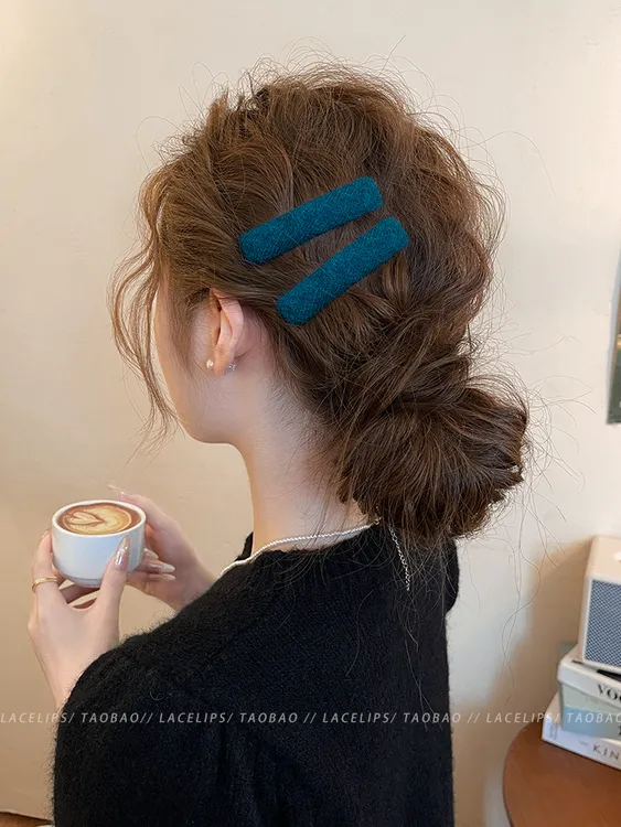 简约毛绒bb夹发夹女侧边夹2025新款一字夹子碎发卡前额刘海夹头饰