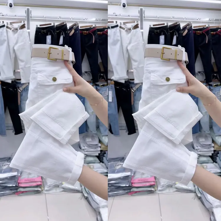 夏季薄款水洗棉九分裤女宽松显瘦哈伦裤高腰百搭小个子直筒休闲裤