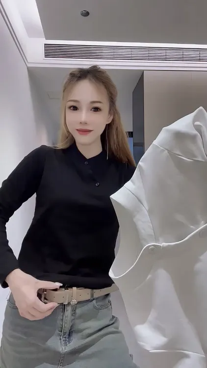 2025秋季款斜扣别致独特设计感小众上衣新中式棉长袖国风T恤女