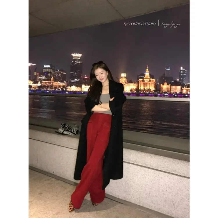 【DATOUHEI 秋冬新品】“新年氛围"软糯绒感直筒休闲裤D225K21038