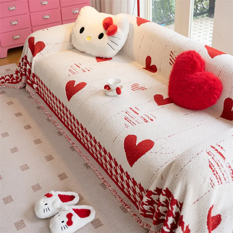 新款ins风沙发盖巾四季通用防滑沙发垫全包沙发巾防尘套罩心窝