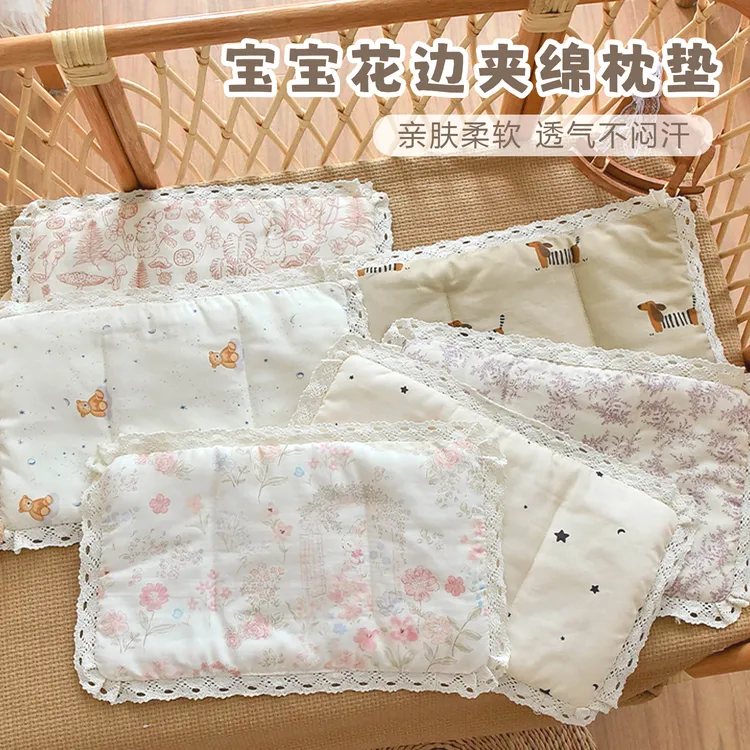 新生婴儿枕头纯棉宝宝云片枕0-12个月初生儿秋冬加厚防吐奶小枕巾