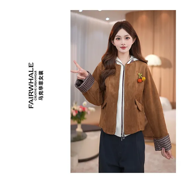 马克华菲女装秋季休闲百搭气质琥珀流光女士外套F53010AH509 qq