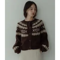 【MonTendre】秋冬新款 S 费尔岛撞色上衣保暖宽松慵懒提花针织开衫