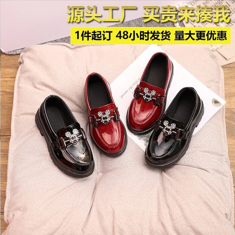 2025春儿童单鞋女宝公主黑色英伦小皮鞋男童软底舞蹈鞋学生表演