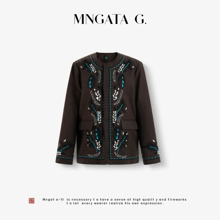 MNGATA G.宫小妍【绵羊毛·游牧凯旋】秋冬新中式中国风外套5062550