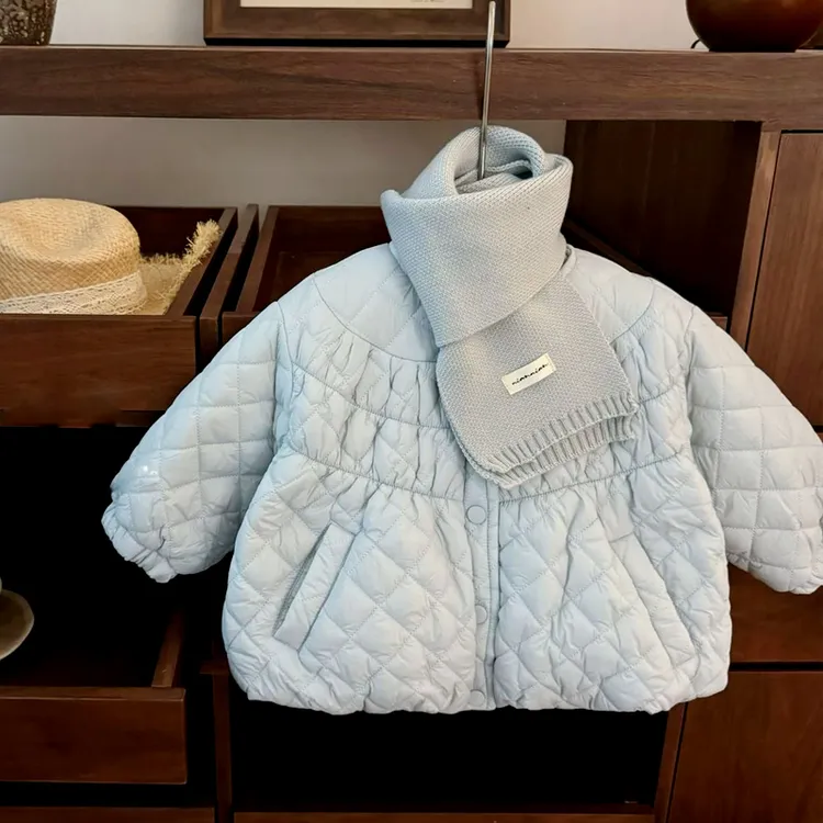 女童加绒棉服冬装2025新款洋气儿童保暖外套宝宝夹棉加厚上衣冬季