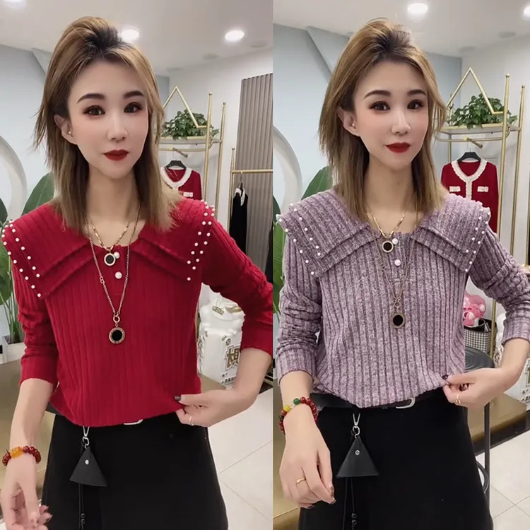 网红爆款时尚减龄修身显瘦娃娃领衬衫女气质休闲简约通勤上衣潮