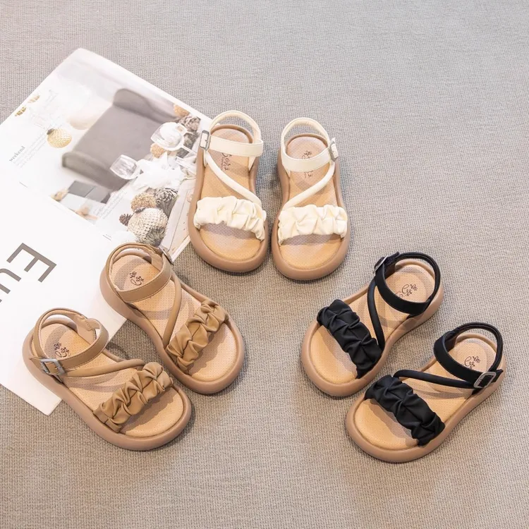 ABC女童凉鞋2025爆款女孩洋气罗马鞋夏季儿童鞋子软底女宝公主鞋
