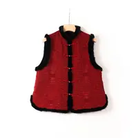 【澜亭絮絮】桑蚕丝香云纱油丝水貂毛填充蚕丝棉马甲3270-油丝