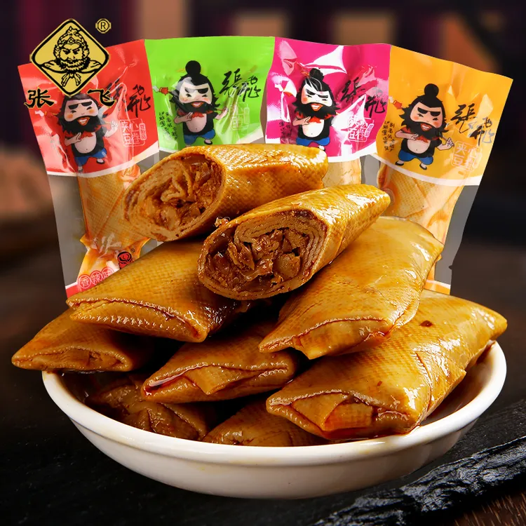 张飞夹心豆卷香菇豆皮卷四川特产五香香辣豆腐干休闲零食解馋小吃