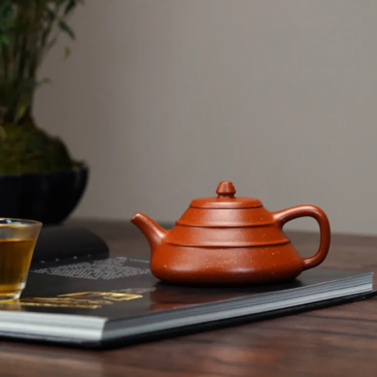 舍瓢·全手工·230cc 原矿铺砂朱泥 紫砂壶