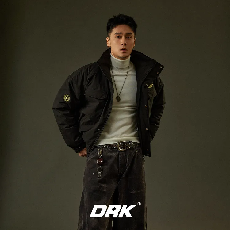 DRK【回溯】立领冲锋衣棉服冬季美式短款保暖防寒棉袄外套男女同款