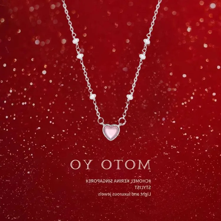 吊坠足银 LZJV999纯银爱心项链女轻奢小众设计感甜美颈链七夕情