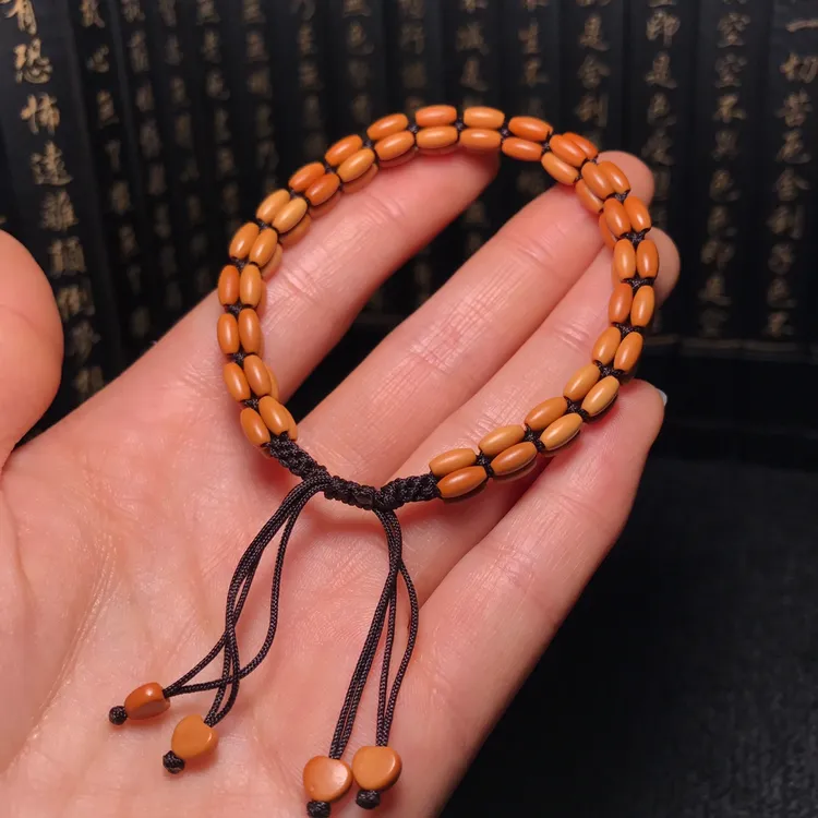 橄榄核6*3米珠手链纯手工编织金刚结单圈手串男女配饰文玩包邮
