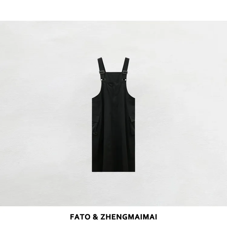 【郑买买】多口袋法则 新款知性纯欲风小众大码女装背带裙YZ50821Q1