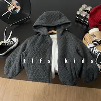 童例「25514菱形格棉外套」冬季儿童保暖御寒上衣男女百搭休闲夹克