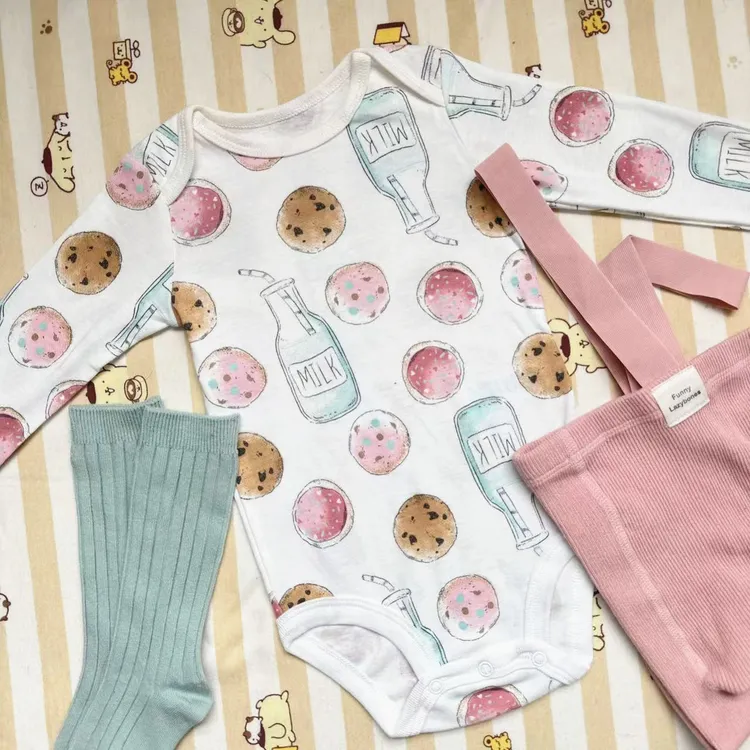 韩版三角长袖包屁衣纯棉连体衣新生儿哈衣爬服薄款婴儿包屁衣幼儿