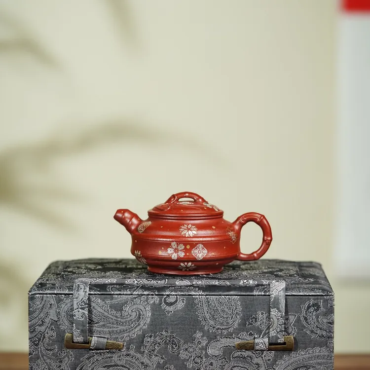 双线竹鼓·金银错 容量130cc/家藏朱泥