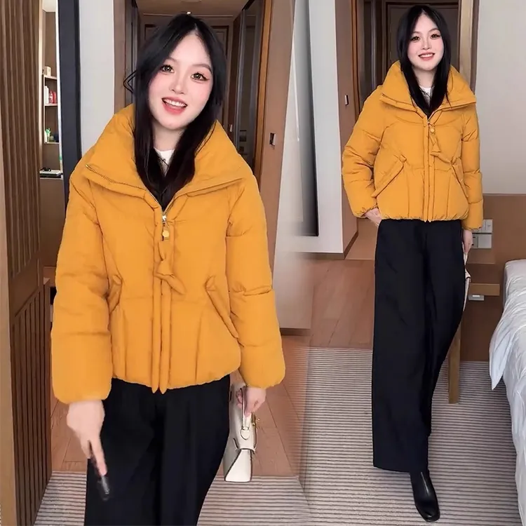 时尚短款立领棉服女2025冬季新款洋气显瘦加厚保暖面包服棉袄外套