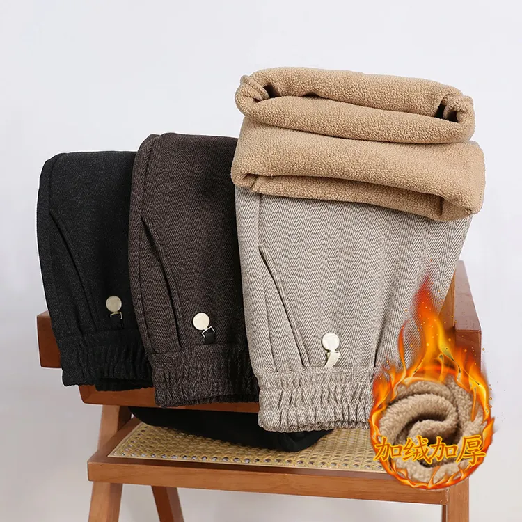 中老年女装秋冬洋气长裤2025新款高腰松紧妈妈宽松休闲大码呢子裤商品图