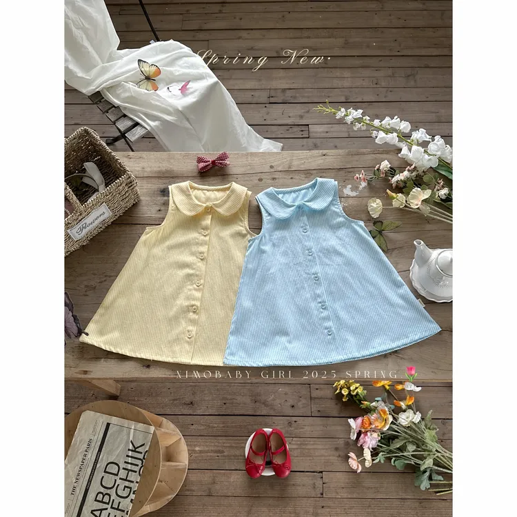 NIMO【柠檬海盐-连衣裙】韩版欧若风春款女宝宝洋气时尚背心裙