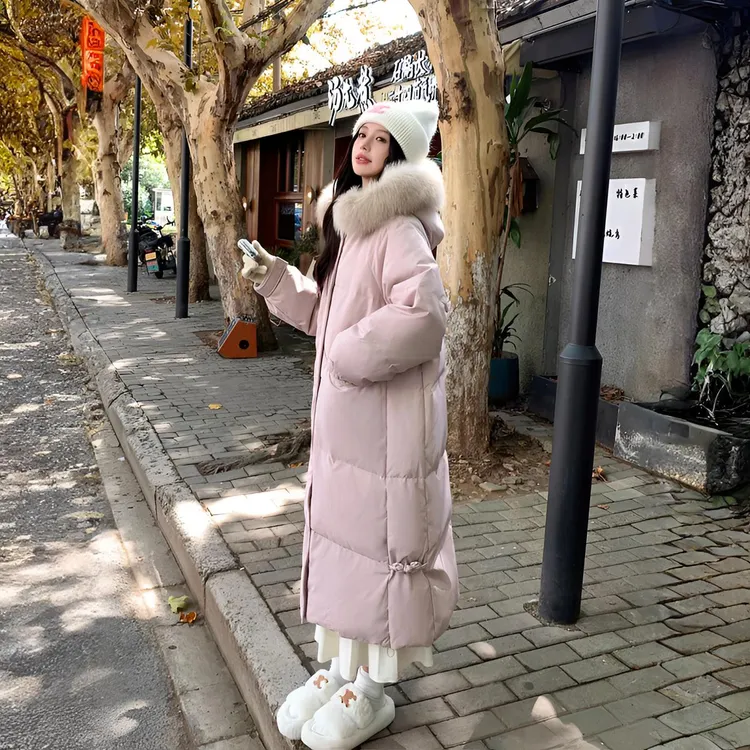 洋气中长款过膝棉袄冬季好看加厚韩系入冬漂亮衣服新款棉服外套