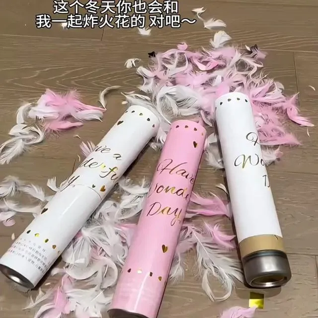 羽毛礼炮加量填充礼花炮手持婚礼礼炮枪生日礼花筒花瓣雨结婚礼炮