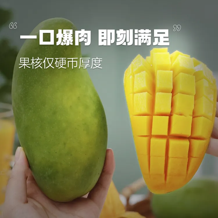 广西正宗金煌芒青皮芒果整箱当季新鲜水果现摘现发脆甜多汁大青芒