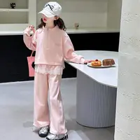 【米果妈】女童2025秋季新款洋气蕾丝拼接百搭两件套B4775
