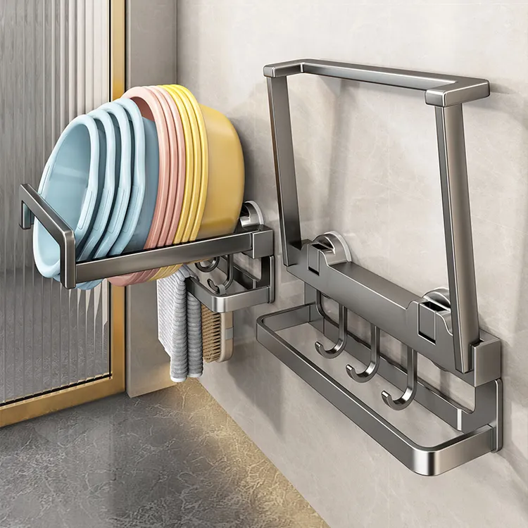 吸盘脸盆收纳架免打孔卫生间盆架浴室神器壁挂厕所盆子置物架