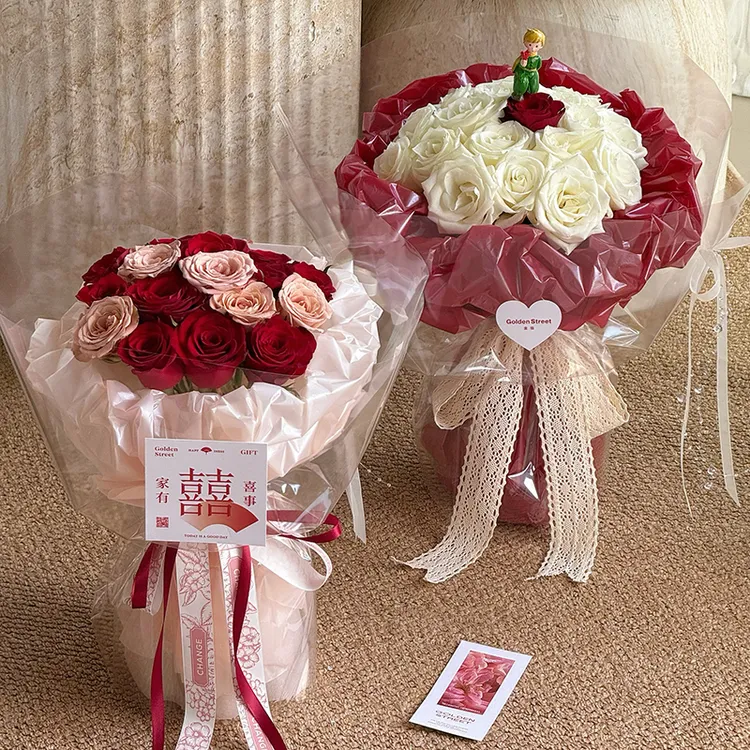 防水珠光蝉翼膜 耐揉不破 内衬纸纯色花束包装纸花艺包装花店用品