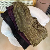 【缠丝葫芦】老料香云纱新款缎面宽松垂感直筒裤新中式9分裤子