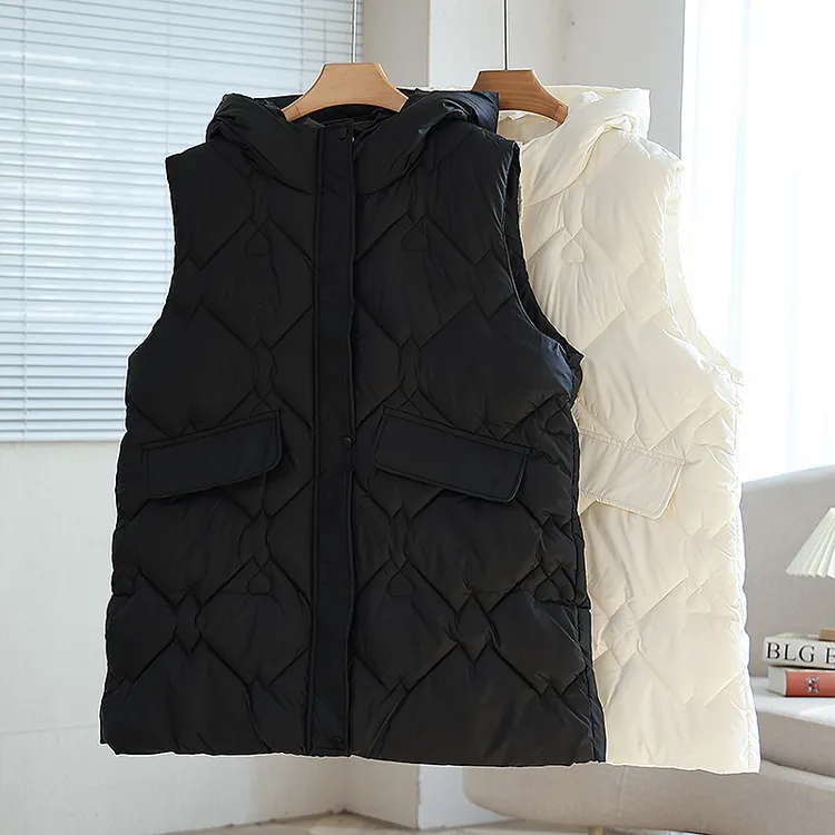 2528胖mm休闲外套女加肥230斤冬季新款加厚保暖大码女装连帽马甲