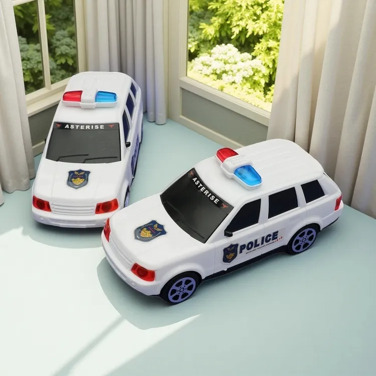 小号万向警车仿真模型 电动小汽车110公安车男孩生日六一玩具礼物