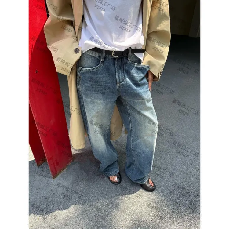 XMM.【猫须纹牛仔直筒裤】时尚百搭潮流显瘦阔腿复古秋季新款G89821