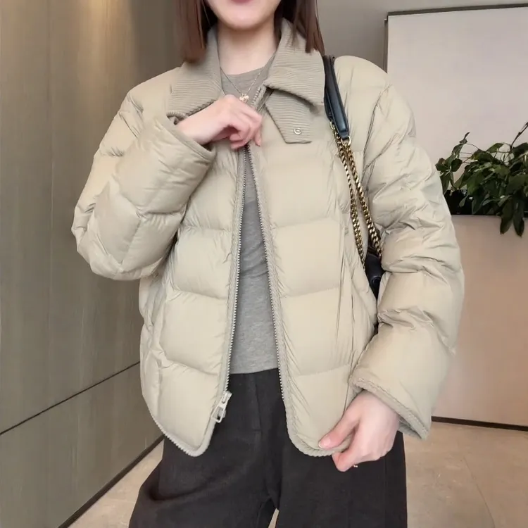 时尚休闲短款棉服女2025冬季新款小个子宽松显瘦防寒保暖棉衣外套