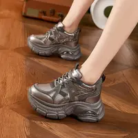 【增高9CM】厚底老爹鞋女秋季新款时尚水钻百搭女鞋气垫休闲运动鞋