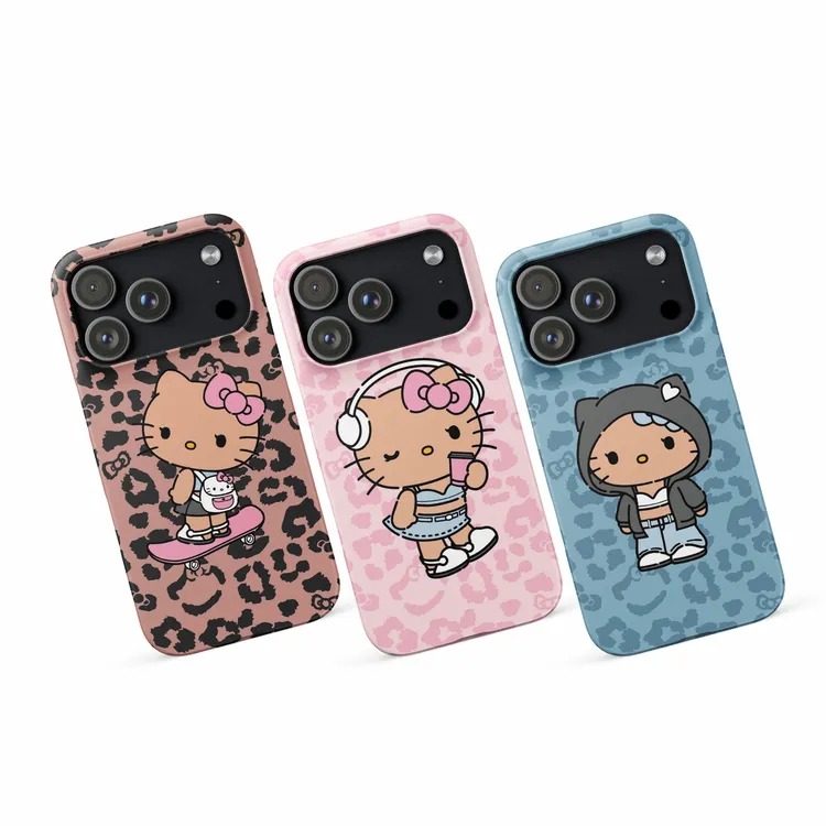 iPhone17系列上架 | 韩国进口菲林手机壳 | 黑皮豹纹凯蒂Kitty