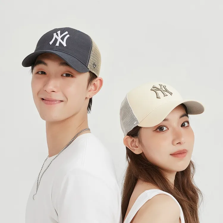 美版47brand美职棒球帽网孔帽鸭舌帽NY/LA防晒透气硬顶网布款