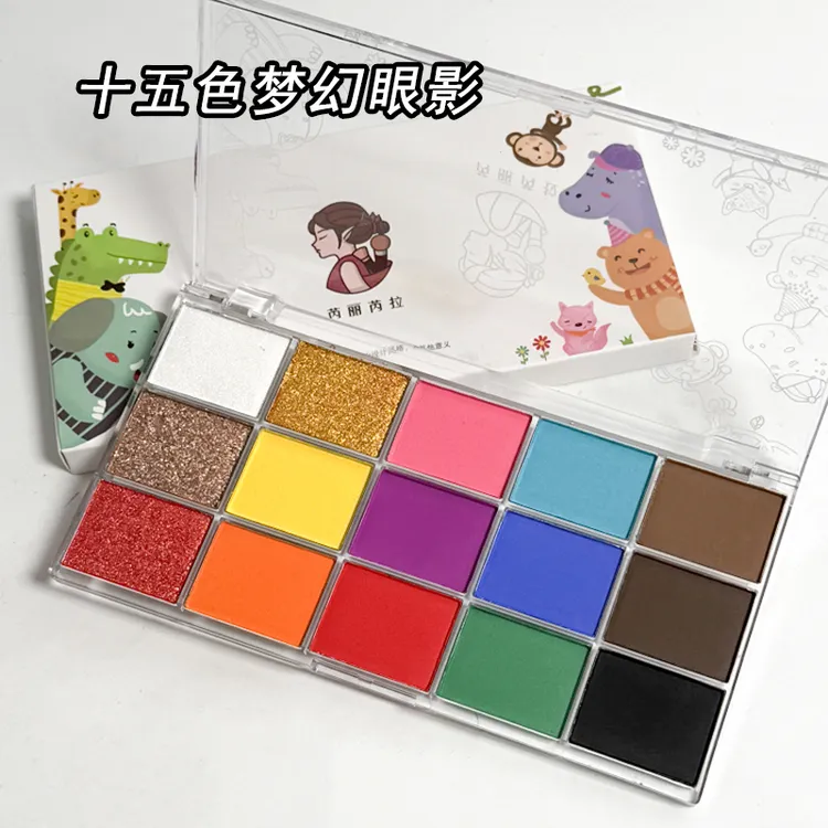 芮丽芮拉十五色眼影哑光珠光梦幻眼影盘化妆师专用舞台妆彩色眼妆