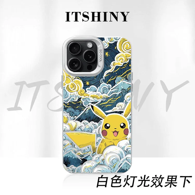 皮卡丘手机壳彩银二次元适用于苹果华为荣耀小米VIVOPPO一加