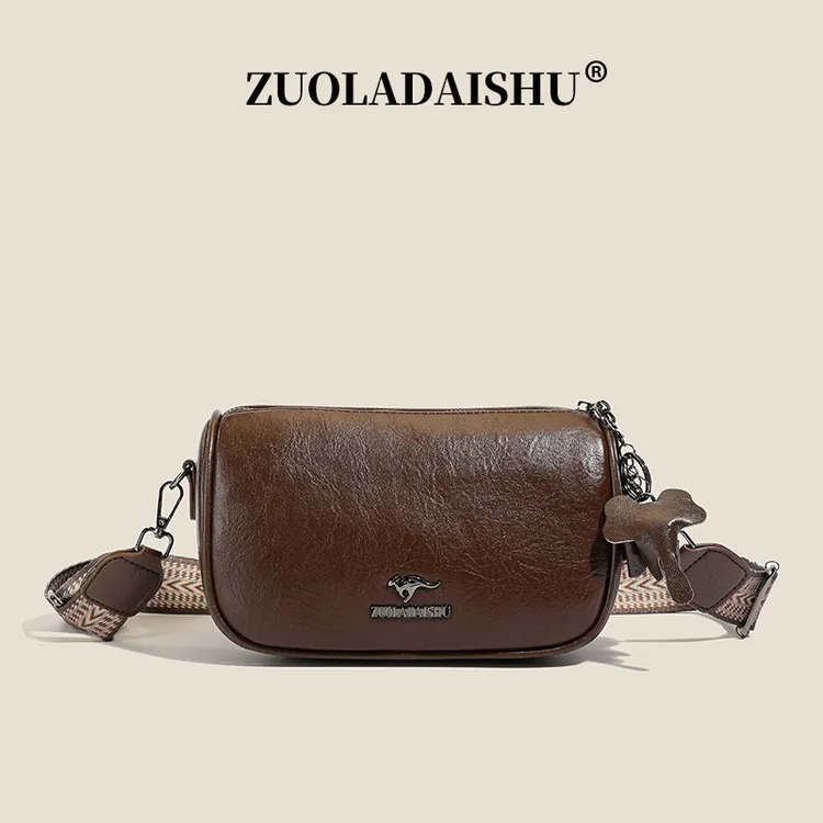 5 层空间两条肩带爆款时尚豌豆包2025新款女包休闲软皮单肩斜挎包