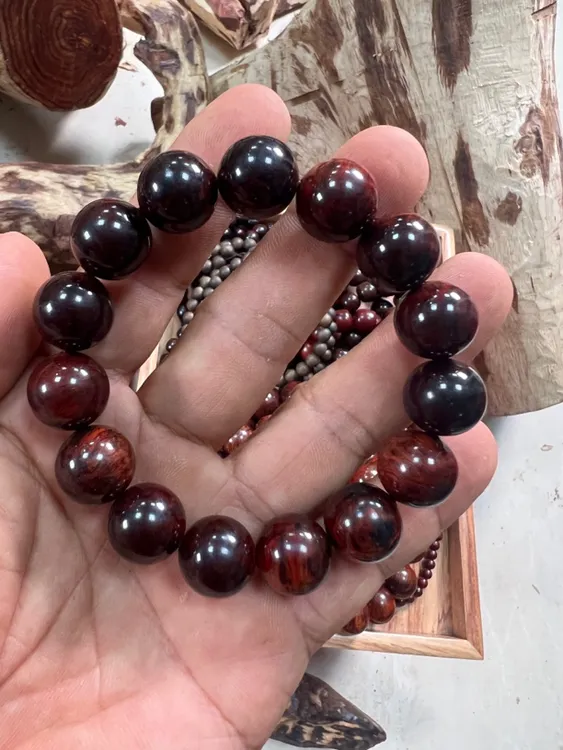 海南花梨公红降老料1.5圆珠男女款手串