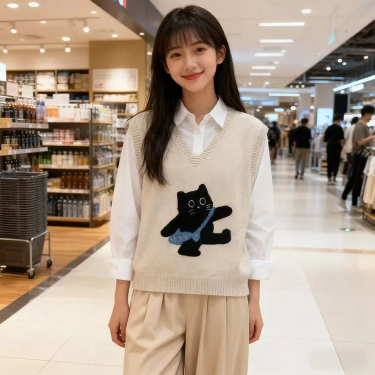 圆领马甲针织衫秋冬洋气叠穿外穿搭配打底衫马甲女款2025新款爆款