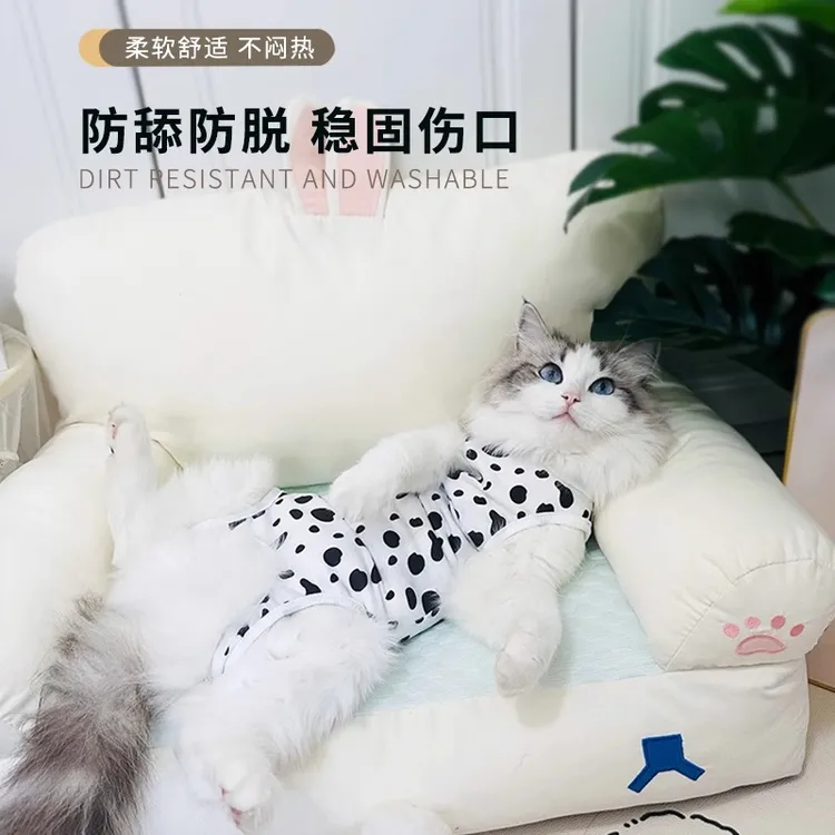 猫咪绝育服母猫断奶服宠物术后防舔衣服母狗公猫戒奶服透气手术服