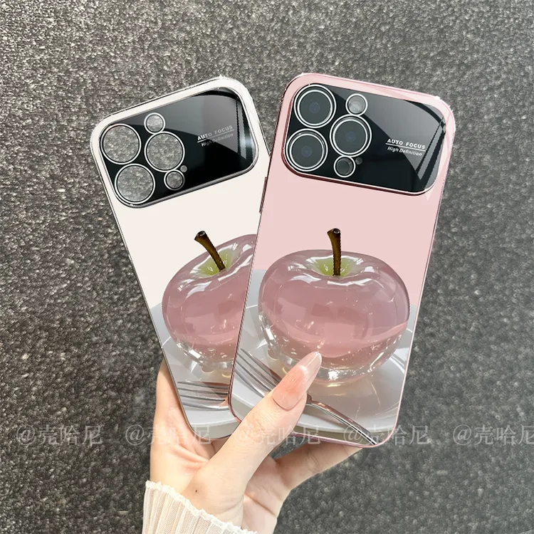 秒变苹果17晶透苹果大视窗适用苹果16/15/14电镀promax玻璃手机壳