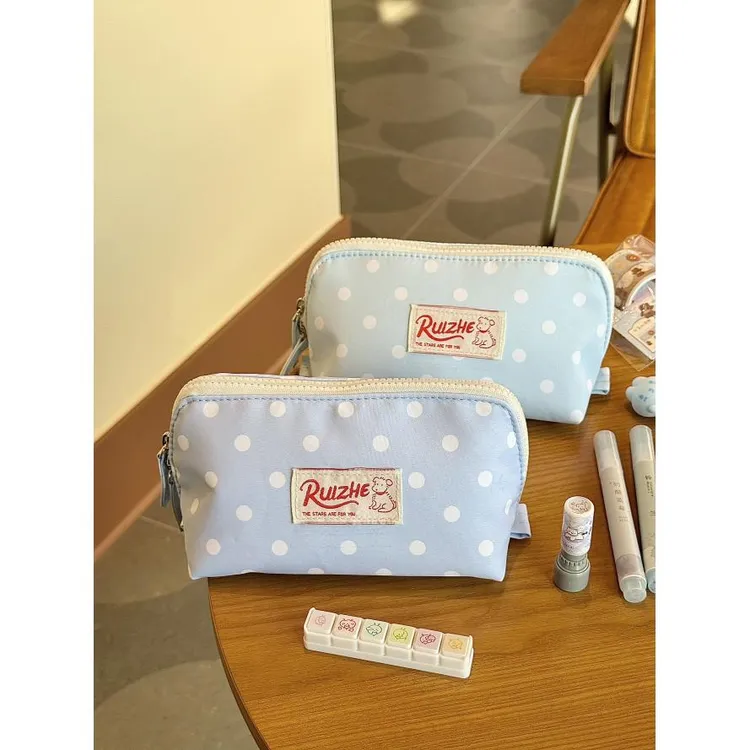 新款芋泥夹心多隔层笔袋波点大容量ins高颜值小众设计感ins文具袋