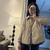 2025翻领暗扣棉衣短外套女秋冬季新款宽松显瘦百搭轻薄棉服上衣潮