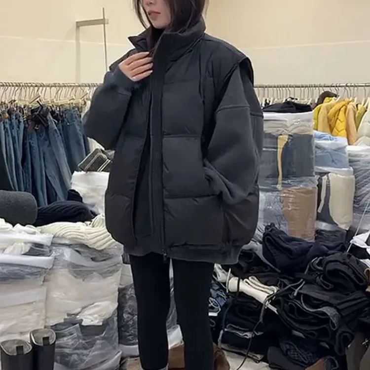 RY55101韩系立领羽绒马甲女2025冬季新款保暖坎肩外套女